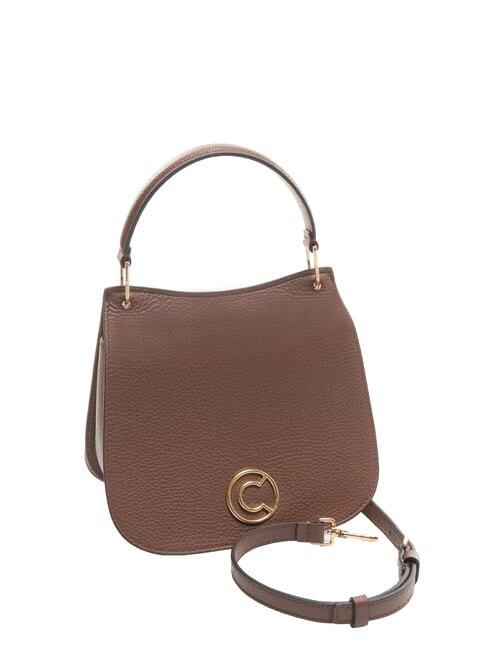 LEILANI Bolso de mano de piel con bandolera algarroba - Bolsos Mujer