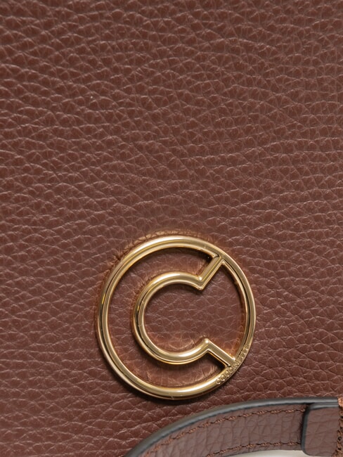 LEILANI Bolso de mano de piel con bandolera algarroba - Bolsos Mujer