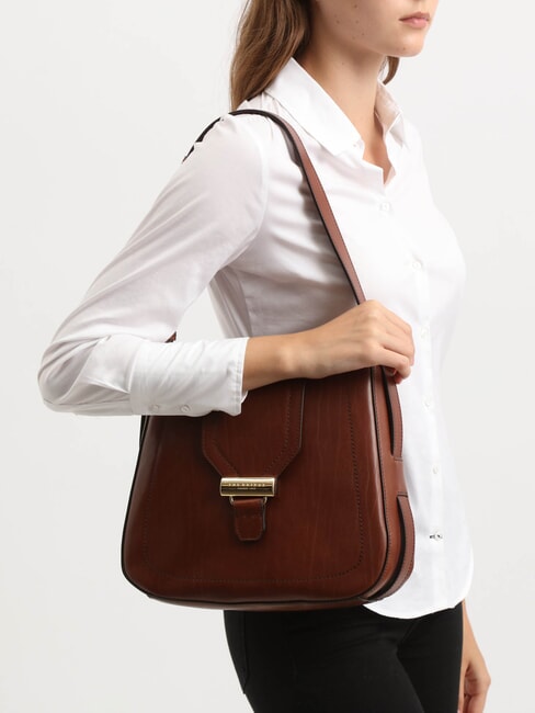BENEDETTA  Bolso bandolera, en piel. BROWN - Bolsos Mujer