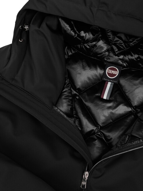 PURENESS Chaqueta de plumón bimaterial con capucha negro - Chaquetas de plumas de mujer