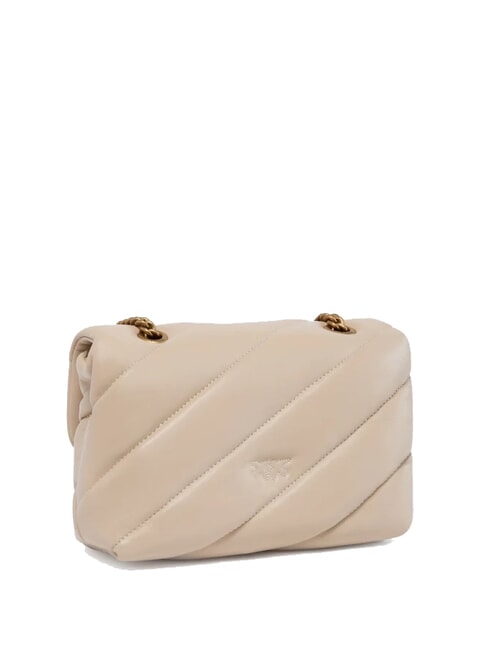 MINI LOVE BAG Bolsa de napa beige-gris ahumado-oro antiguo - Bolsos Mujer