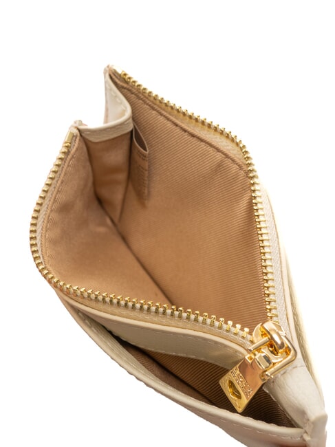 METALLIC LOGO Tarjetero plano con monedero Marfil - Carteras Mujer