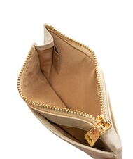 LOVE MOSCHINO METALLIC LOGO Tarjetero plano con monedero Marfil - Carteras Mujer - 4