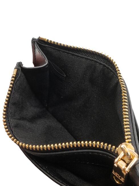 METALLIC LOGO Tarjetero plano con monedero negro - Carteras Mujer