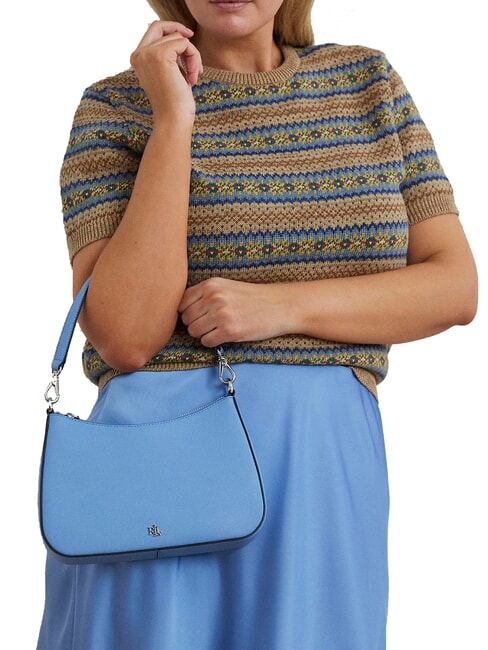 DANNI Bolso bandolera, con bandolera, en piel azul cielo - Bolsos Mujer