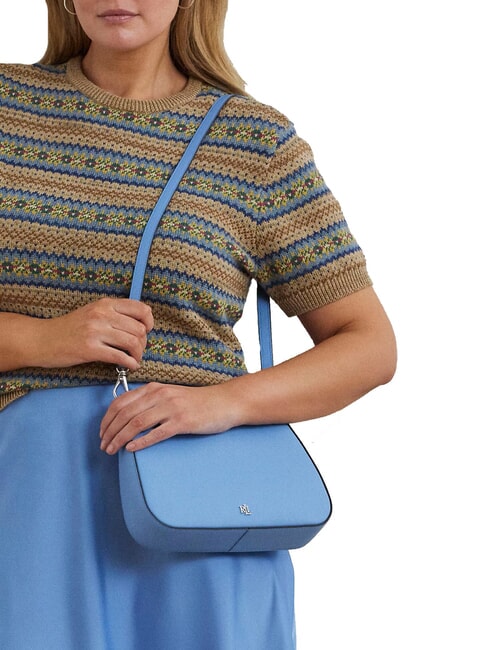 DANNI Bolso bandolera, con bandolera, en piel azul cielo - Bolsos Mujer
