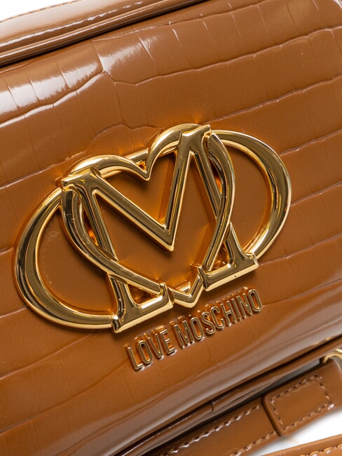 CROCO PRINTED Bolso de hombro para c&aacute;mara camello2 - Bolsos Mujer