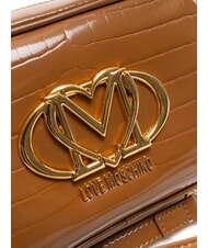 LOVE MOSCHINO CROCO PRINTED Bolso de hombro para c&aacute;mara camello2 - Bolsos Mujer - 3