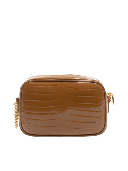 CROCO PRINTED Bolso de hombro para c&aacute;mara camello2 - Bolsos Mujer