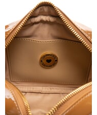 LOVE MOSCHINO CROCO PRINTED Bolso de hombro para c&aacute;mara camello2 - Bolsos Mujer - 5