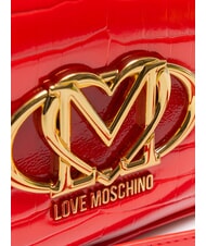 LOVE MOSCHINO CROCO PRINTED Bolso de hombro para c&aacute;mara rojo - Bolsos Mujer - 3