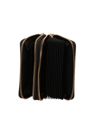 LOVE MOSCHINO GOLDEN HEART Cartera mediana con cremallera alrededor negro - Carteras Mujer - 2