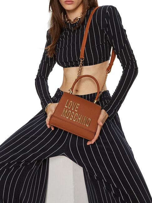 LETTERING Mini bolso de mano, con correa para el hombro nueces - Bolsos Mujer