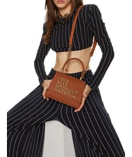 LOVE MOSCHINO LETTERING Mini bolso de mano, con correa para el hombro nueces - Bolsos Mujer - 4