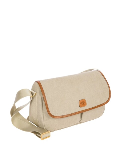 SORRENTO M Bolso mediano de lona con solapa BEIGE - Bolsos Mujer