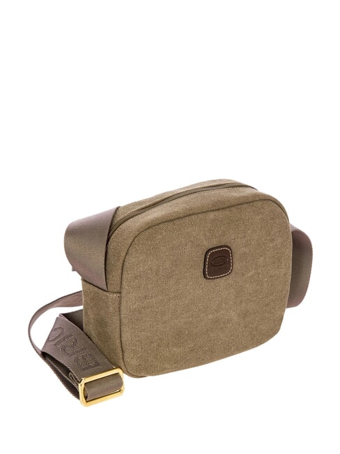 SORRENTO ERICA Bolso bandolera pequeño de lona cacao - Bolsos Mujer