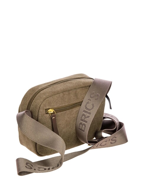 SORRENTO ERICA Bolso bandolera pequeño de lona cacao - Bolsos Mujer