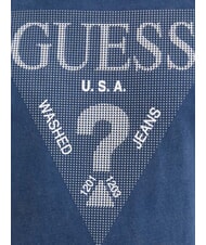 GUESS TRIANGLE Camiseta de algodón con estampado banderín azul - camiseta - 4