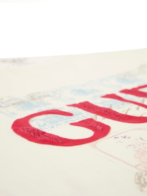 WORLD STAMPS Camiseta de algodón blanco perla multi - camiseta