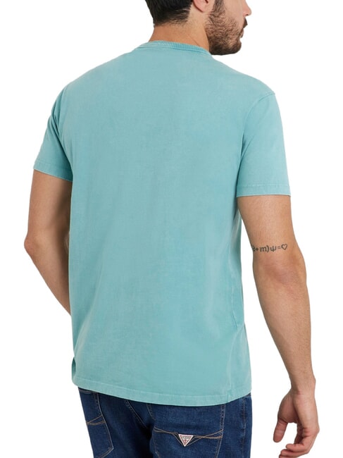 TRIANGLE Camiseta de algodón con estampado verde azulado suave - camiseta