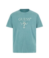 GUESS TRIANGLE Camiseta de algod&oacute;n con estampado verde azulado suave - camiseta - 4