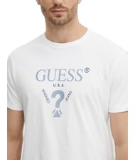 GUESS TRIANGLE Camiseta de algod&oacute;n con estampado purwhite - camiseta - 3