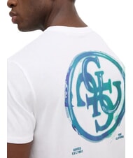 GUESS BASIC Camiseta con estampado del logotipo 4G purwhite - camiseta - 4