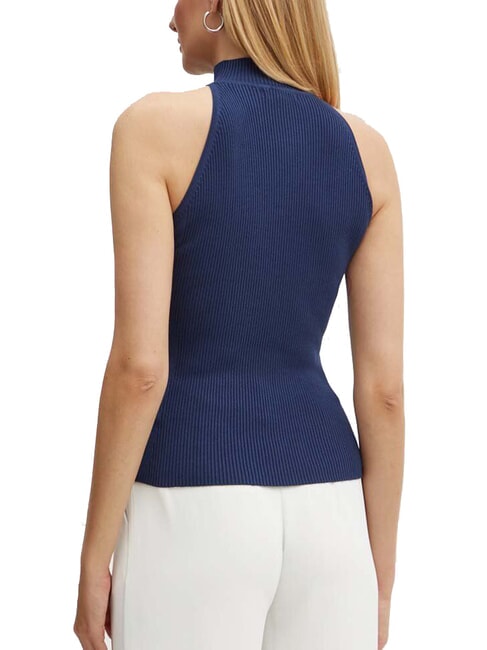 BLAIR Camiseta sin mangas con cuello halter mago azul - camiseta