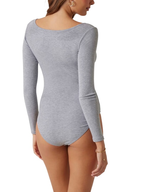 TESSA Body de canalé de manga larga gj gris medio brezo - camiseta