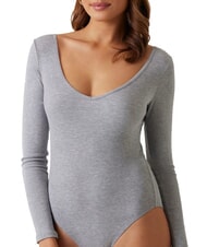 GUESS TESSA Body de canalé de manga larga gj gris medio brezo - camiseta - 3