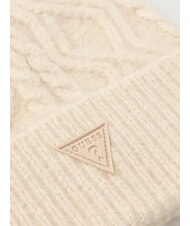 GUESS KNITTED Gorro trenzado con pu&ntilde;o marfil - Sombreros - 2