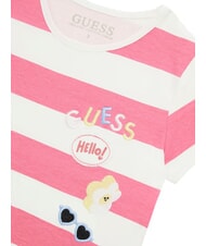 GUESS KIDS Camiseta de rayas blanco y fucsia st - Camiseta niño - 3