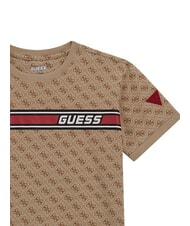 GUESS KIDS Camiseta con logotipo 4G en toda su extensi&oacute;n 4g aop beige blanco - Camiseta ni&ntilde;o - 3