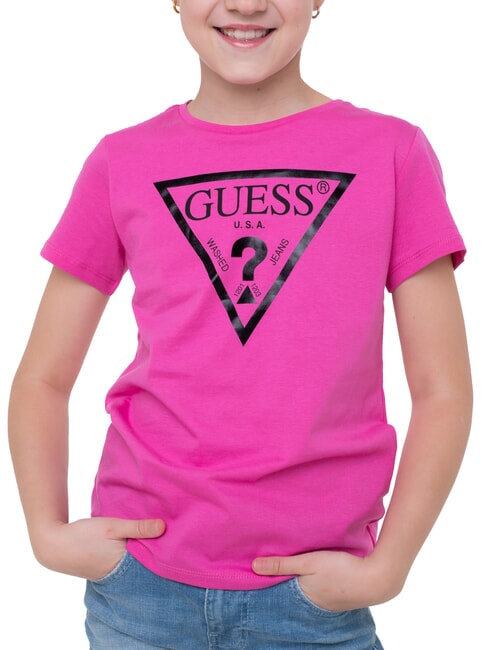 KIDS Camiseta con estampado de logotipo en forma de triángulo viaje rosa - Camiseta niño