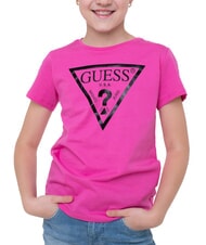 GUESS KIDS Camiseta con estampado de logotipo en forma de triángulo viaje rosa - Camiseta niño - 3
