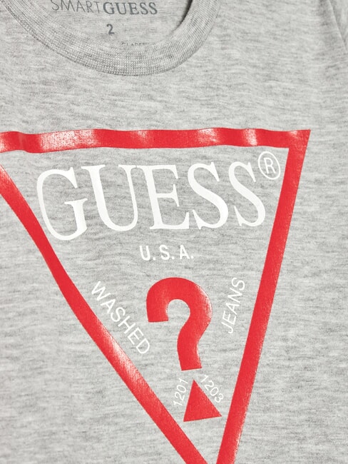 KIDS Camiseta de algodón con estampado de triángulos gris jaspeado claro - Camiseta niño