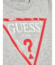 GUESS KIDS Camiseta de algodón con estampado de triángulos gris jaspeado claro - Camiseta niño - 3