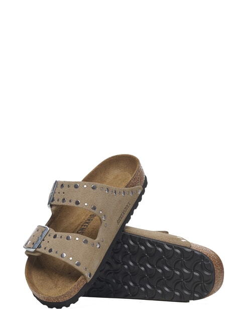 ARIZONA RIVET  Sandalias de cuero gris pardo - Zapatos Mujer