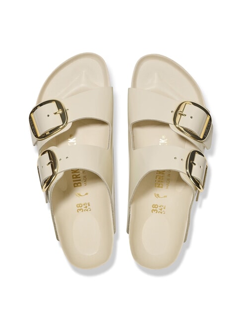 ARIZONA BIG BUCKLE  Sandalias de cuero brillo crudo - Zapatos Mujer