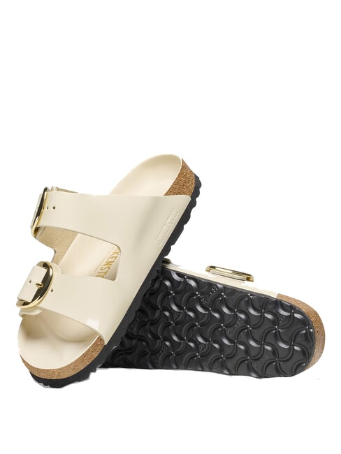 ARIZONA BIG BUCKLE  Sandalias de cuero brillo crudo - Zapatos Mujer
