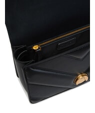 PINKO LOVE ONE MINI Bolso de napa acolchado Chevron negro-oro antiguo - Bolsos Mujer - 4