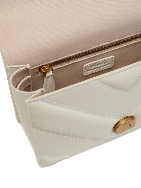 LOVE ONE MINI Bolso de napa acolchado Chevron blanco seda-oro antiguo - Bolsos Mujer