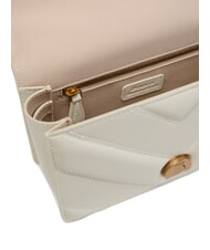 PINKO LOVE ONE MINI Bolso de napa acolchado Chevron blanco seda-oro antiguo - Bolsos Mujer - 4
