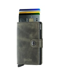 SECRID VINTAGE  Cartera de piel con tarjetero de aluminio Oliva negra - Carteras Hombre - 3