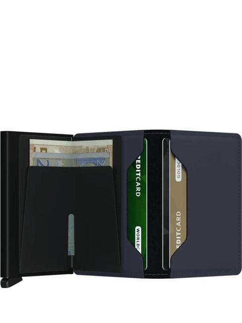 MATTE Cartera de cuero fina azul noche - Carteras Hombre