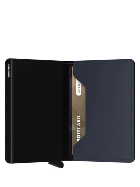 MATTE Cartera de cuero fina azul noche - Carteras Hombre