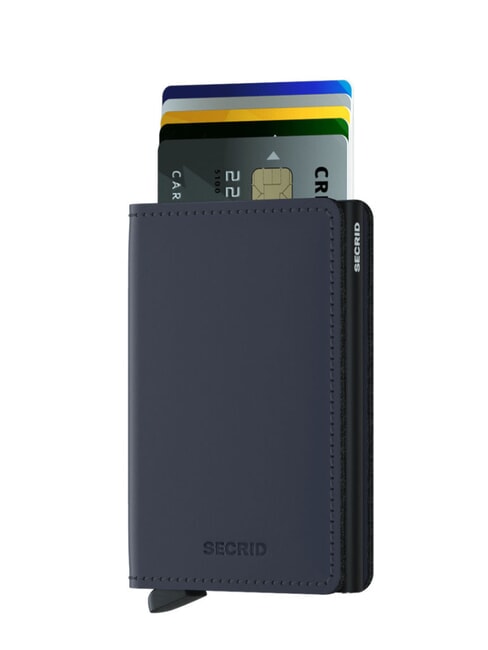 MATTE Cartera de cuero fina azul noche - Carteras Hombre