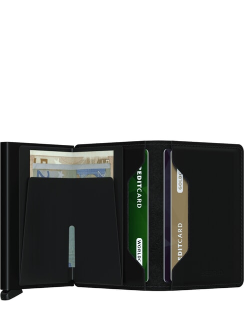 MATTE Cartera de cuero fina negro - Carteras Hombre