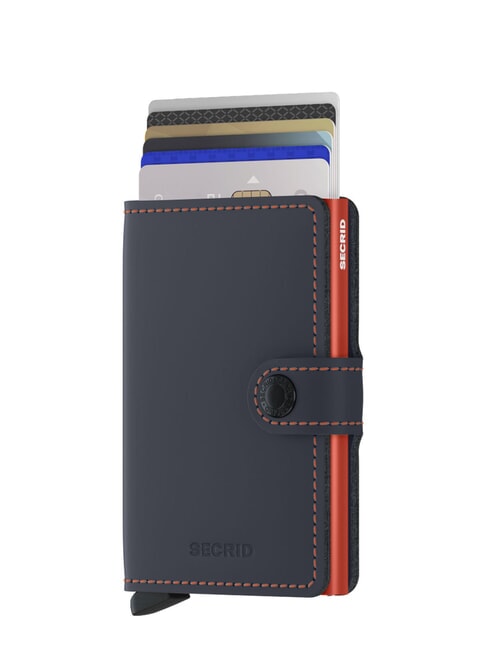 MATTE  Monedero con tarjetero con bloqueo RFID azul noche y naranja - Carteras Hombre