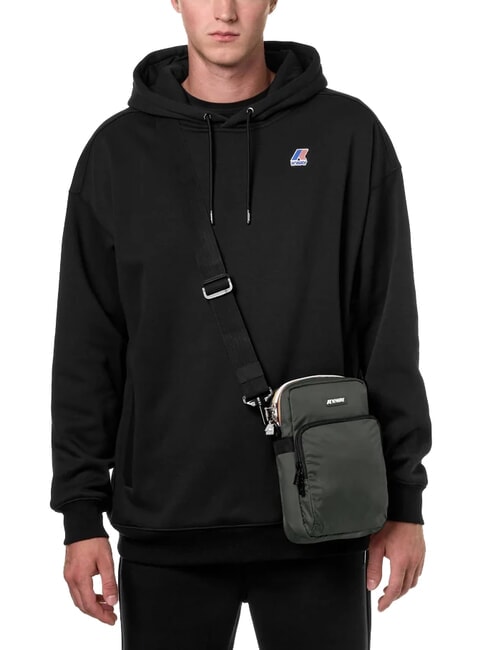 ERLOY Bolsa de nailon con bolsillo verde negruzco - Bandoleras Hombre